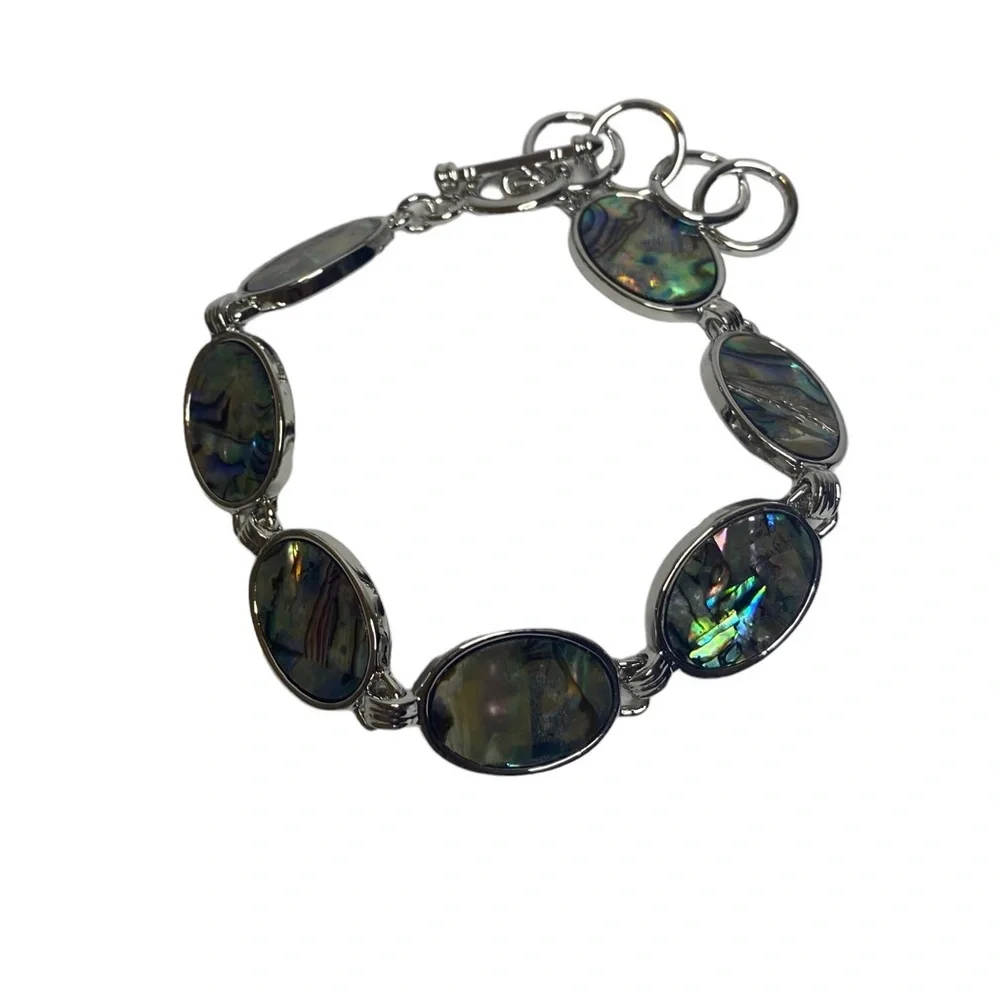 Abalone Shell Oval Shaped Link Bracelet
